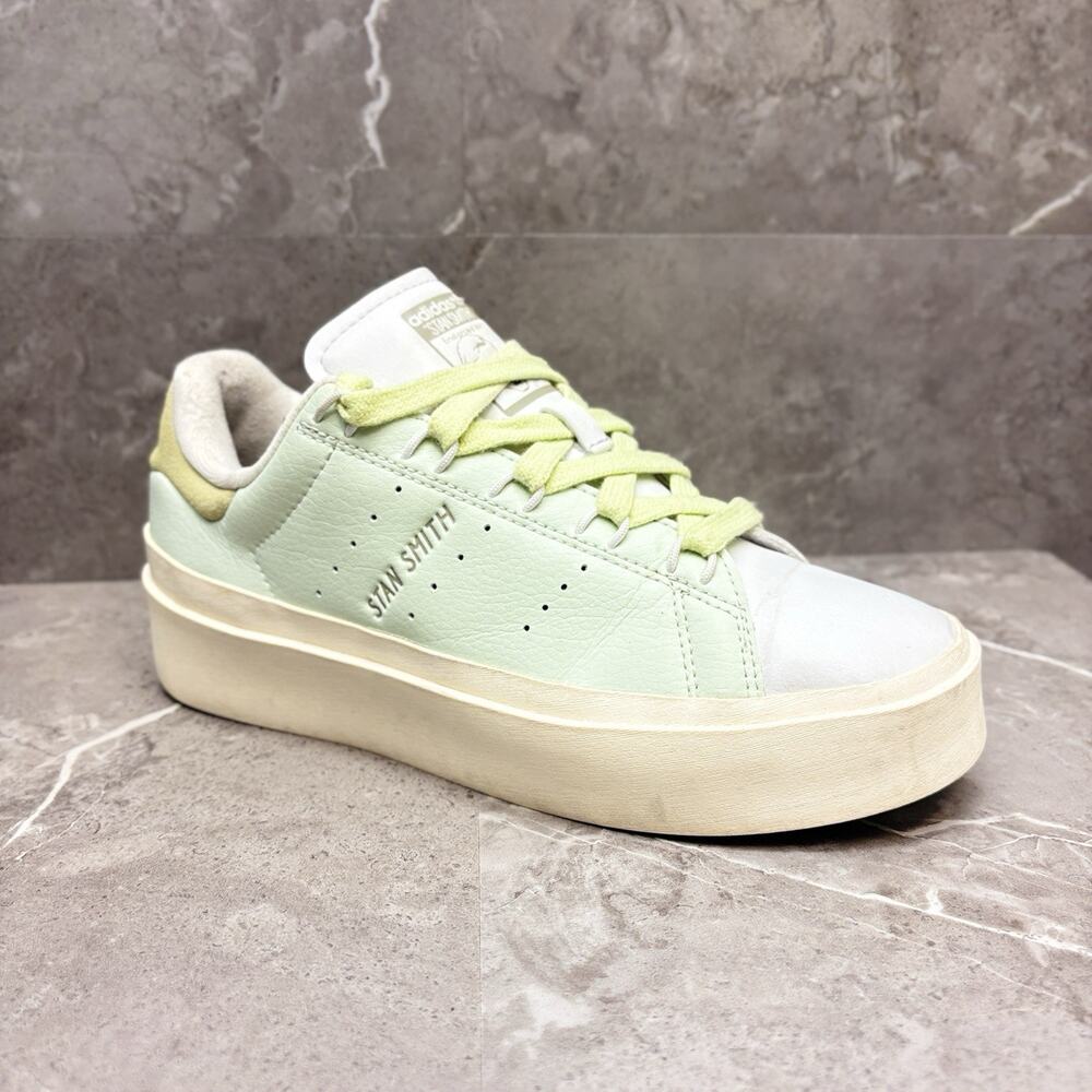 Adidas Stan Smith Bonega Sneakers Linen Green Lime Womens Shoes AGY9343 Size 5.5